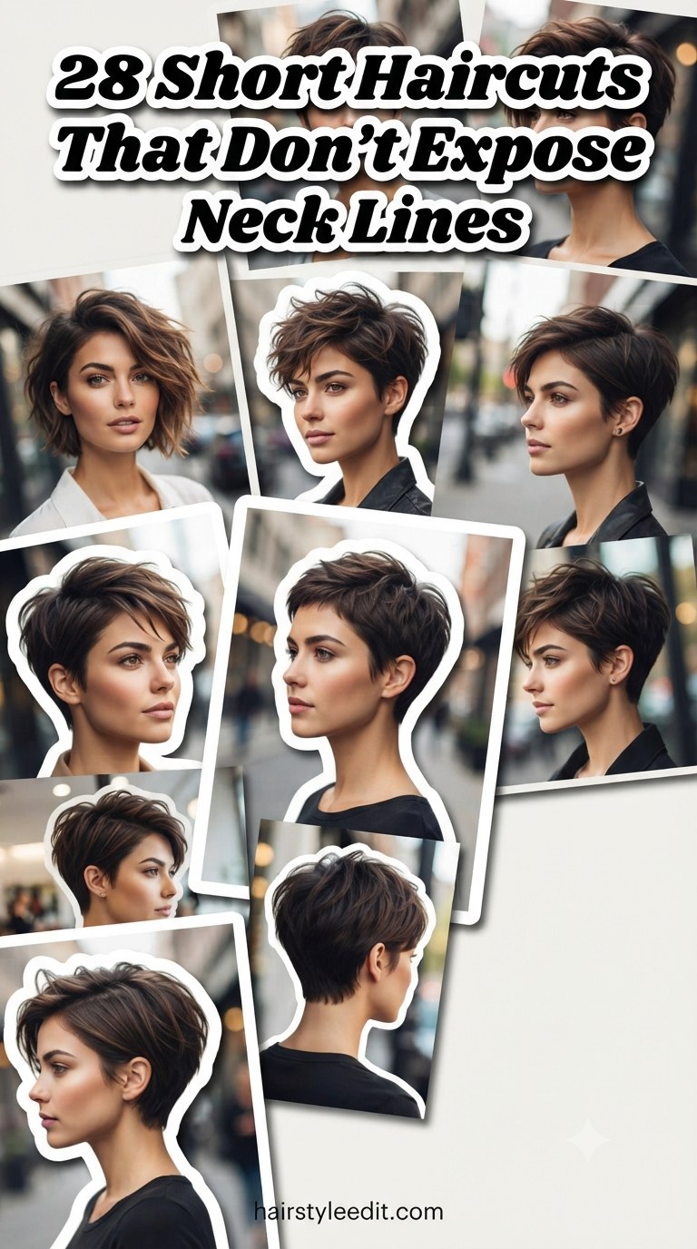 28 Short Haircuts That Don’t Expose Neck Lines