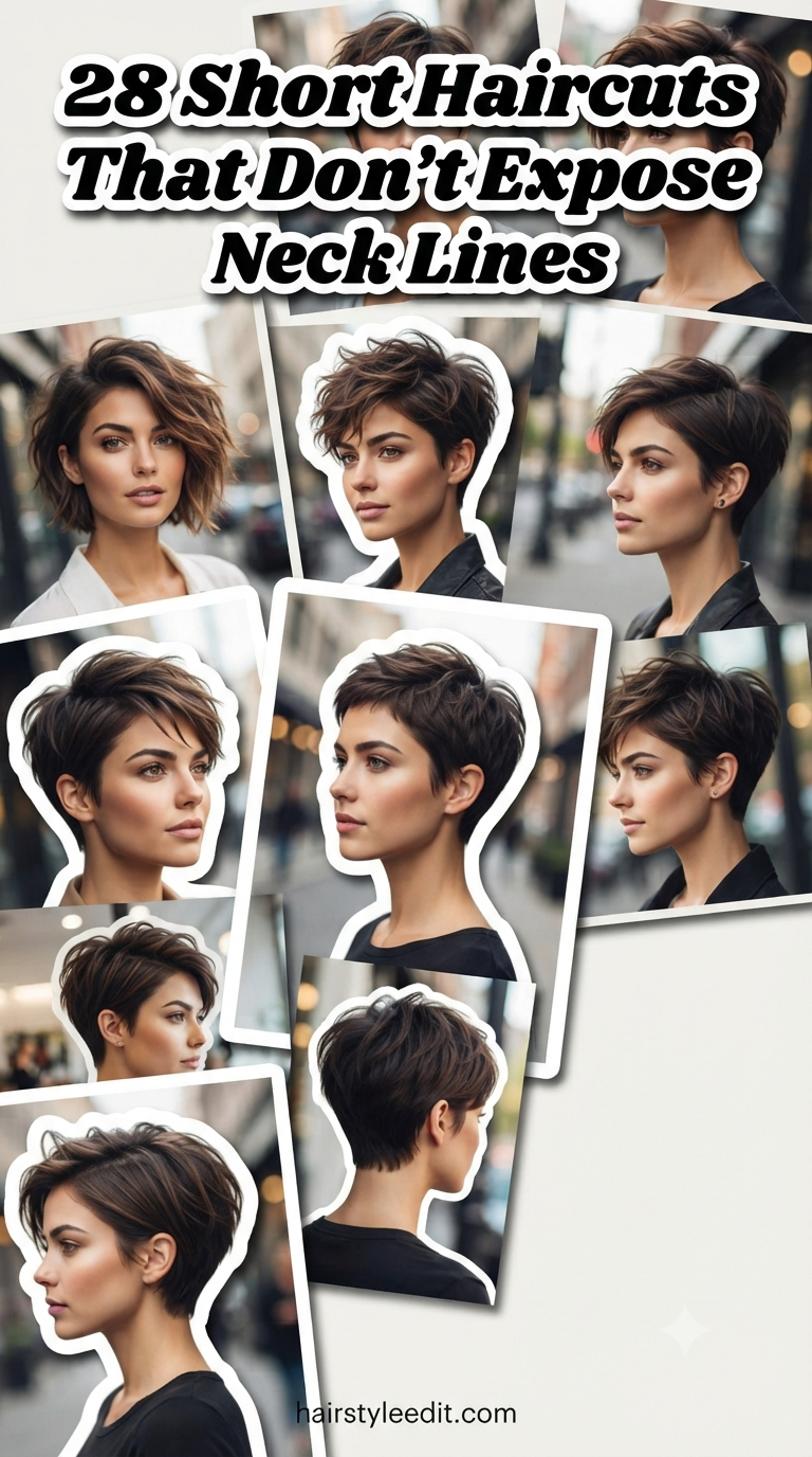 28 Short Haircuts That Don’t Expose Neck Lines