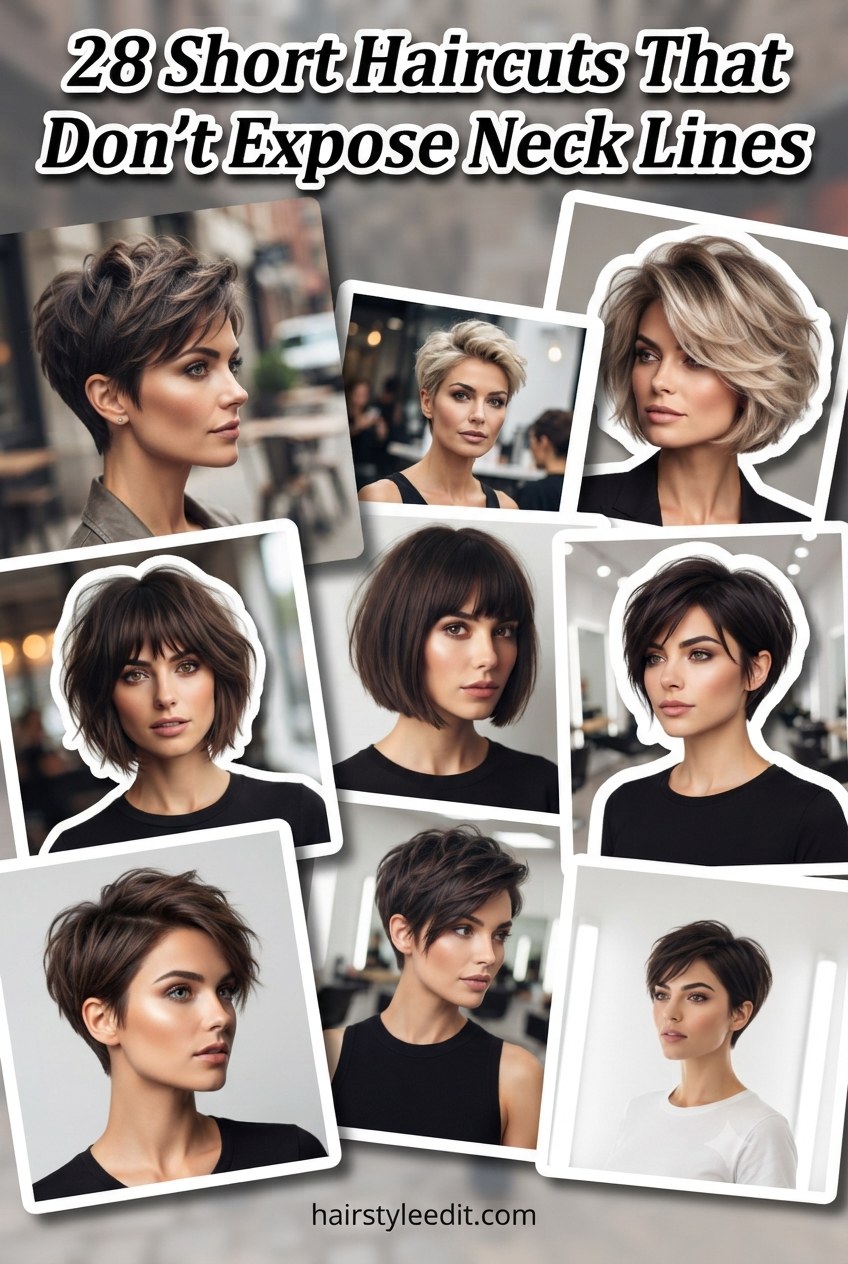 28 Short Haircuts That Don’t Expose Neck Lines
