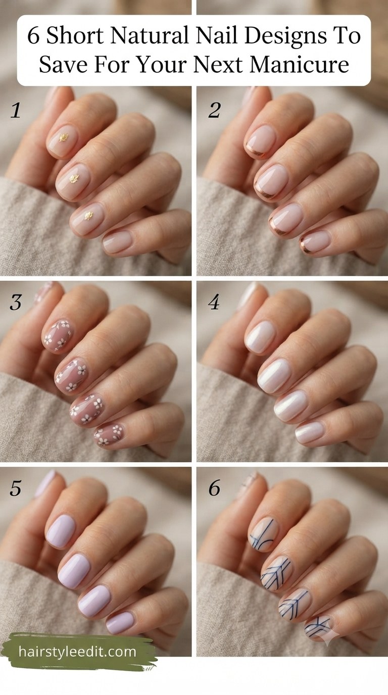 6 Short Natural Nail Designs To Save For Your Next Manicure