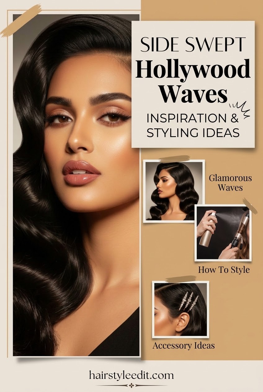 Side Swept Hollywood Waves Inspiration and Styling Ideas