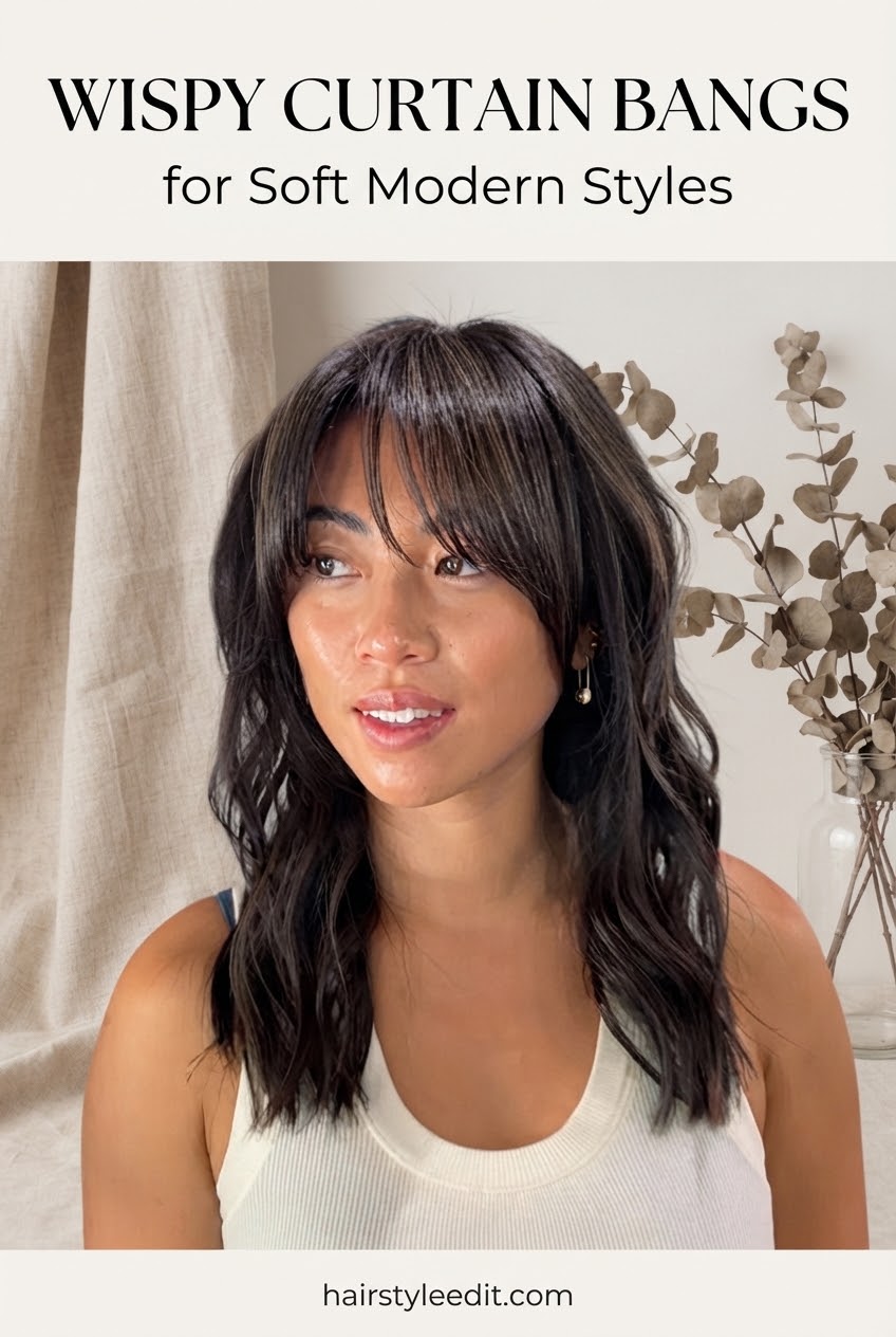 Wispy Curtain Bangs for Soft Modern Styles
