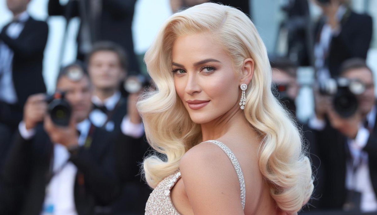Platinum blonde Hollywood waves