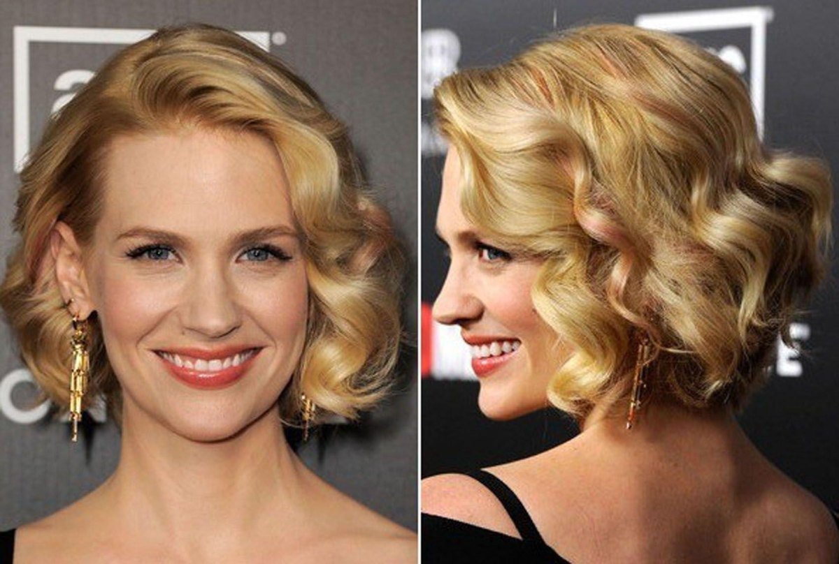 Short blonde Hollywood waves bob