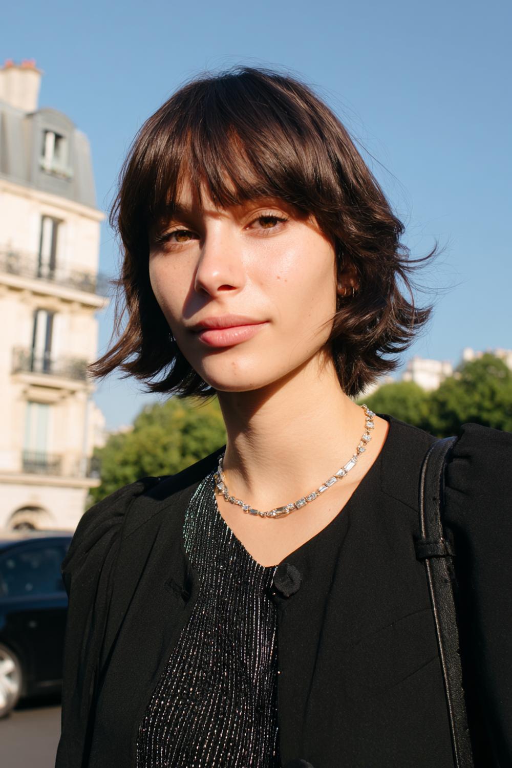 2. Short Hair Idea: French Bob with Wispy Brow-Grazing Fringe