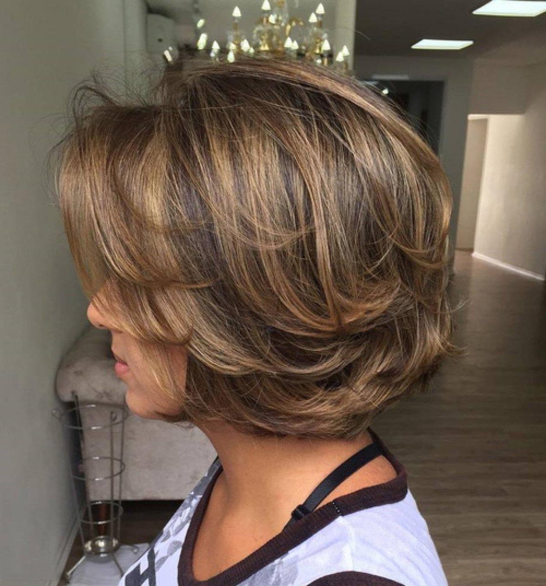 Short layered blowout haircut