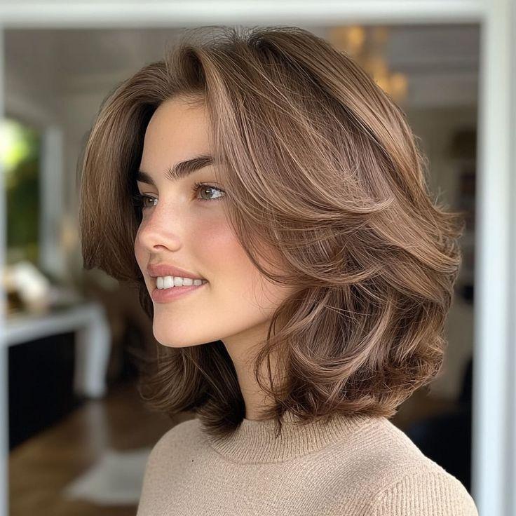Shoulder length 90s blowout layers