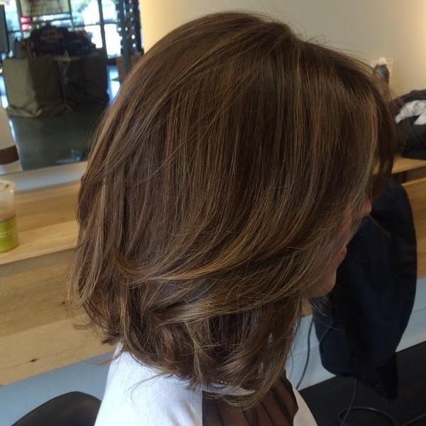 Shoulder length layered blowout