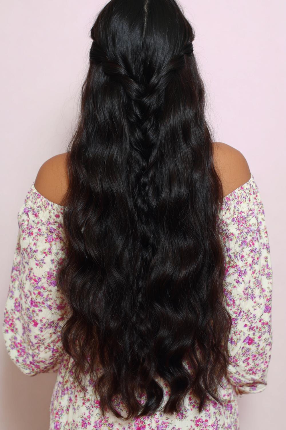 23. Simple Hairstyles for Long Hair: Heatless Overnight Braid Waves With Natural Texture