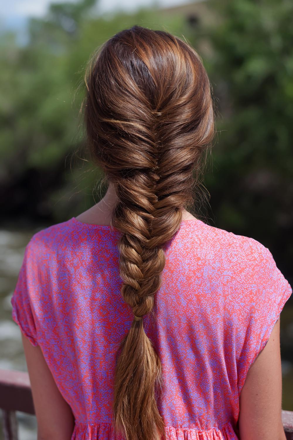 9. Simple Hairstyles for Long Hair: Fishtail Braid With Subtle Shine