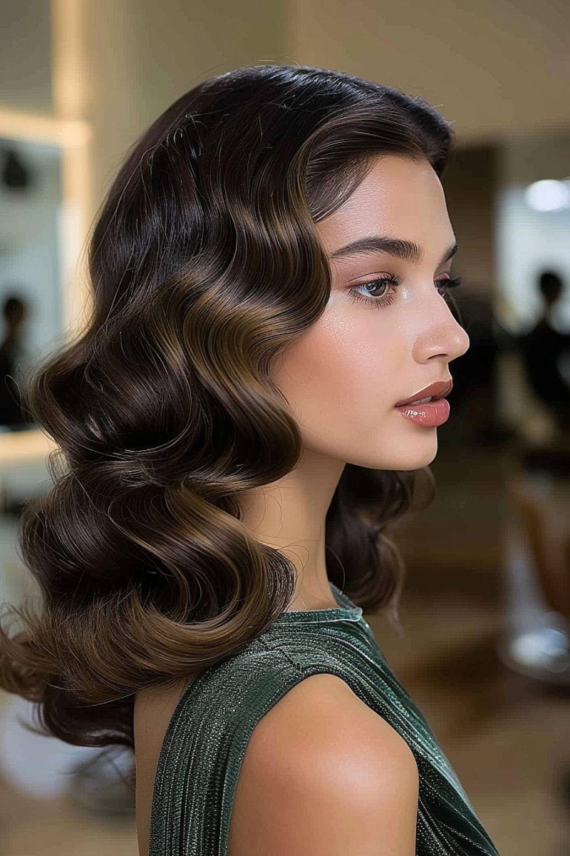 Medium length soft glam waves