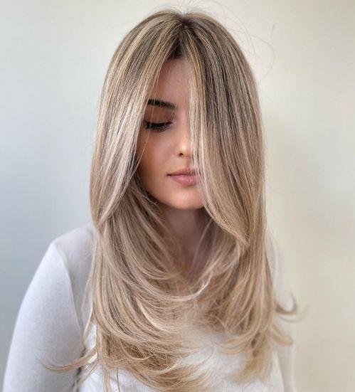 Soft layered blowout for fine hair