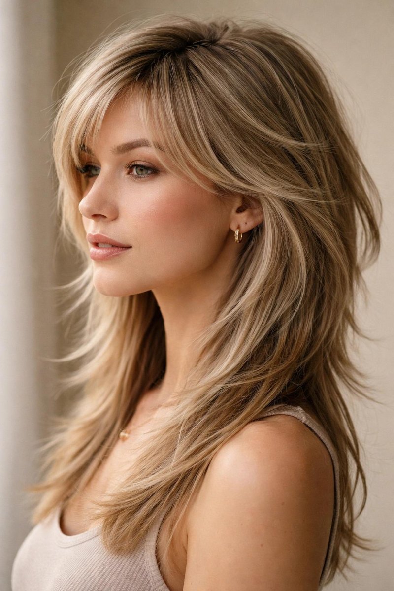 Soft wolf cut fine hair volume