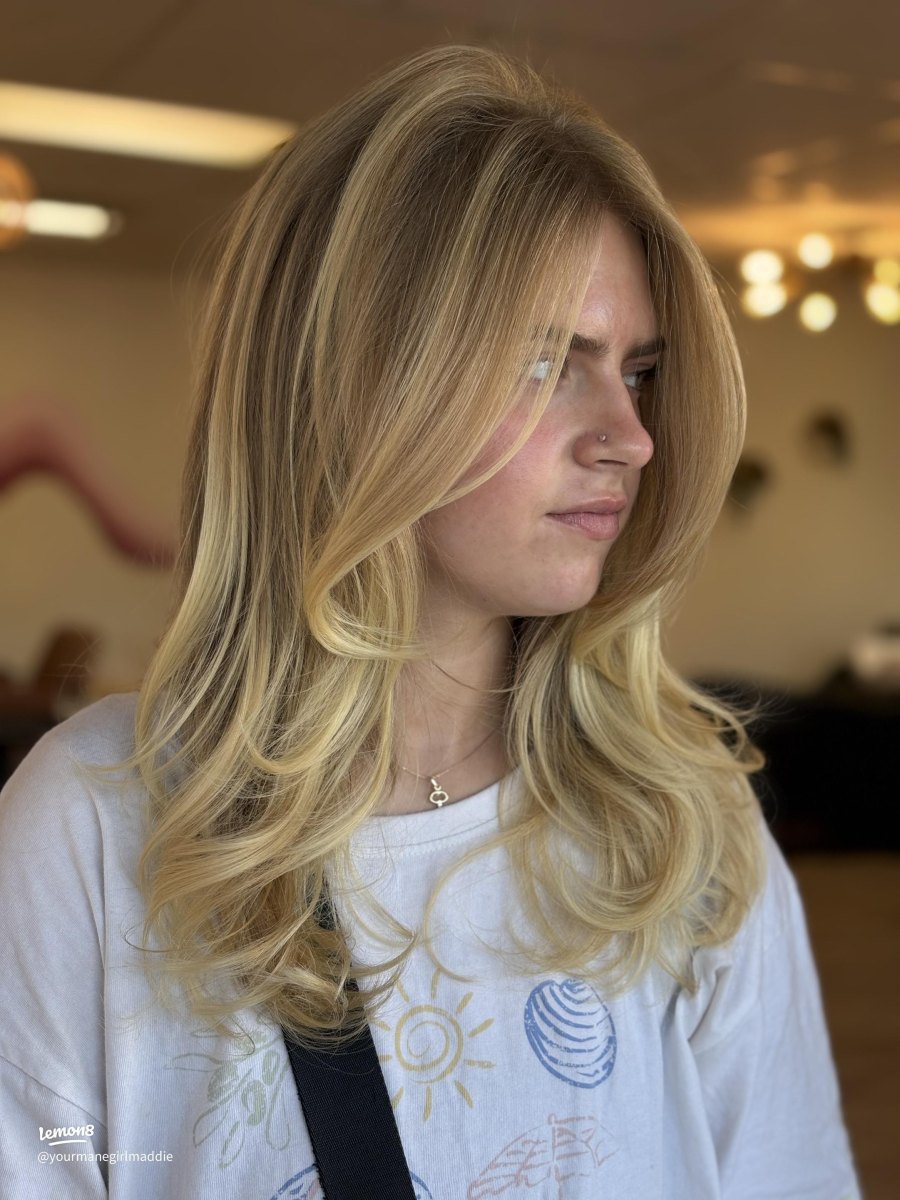 Straight sleek 90s blowout hair