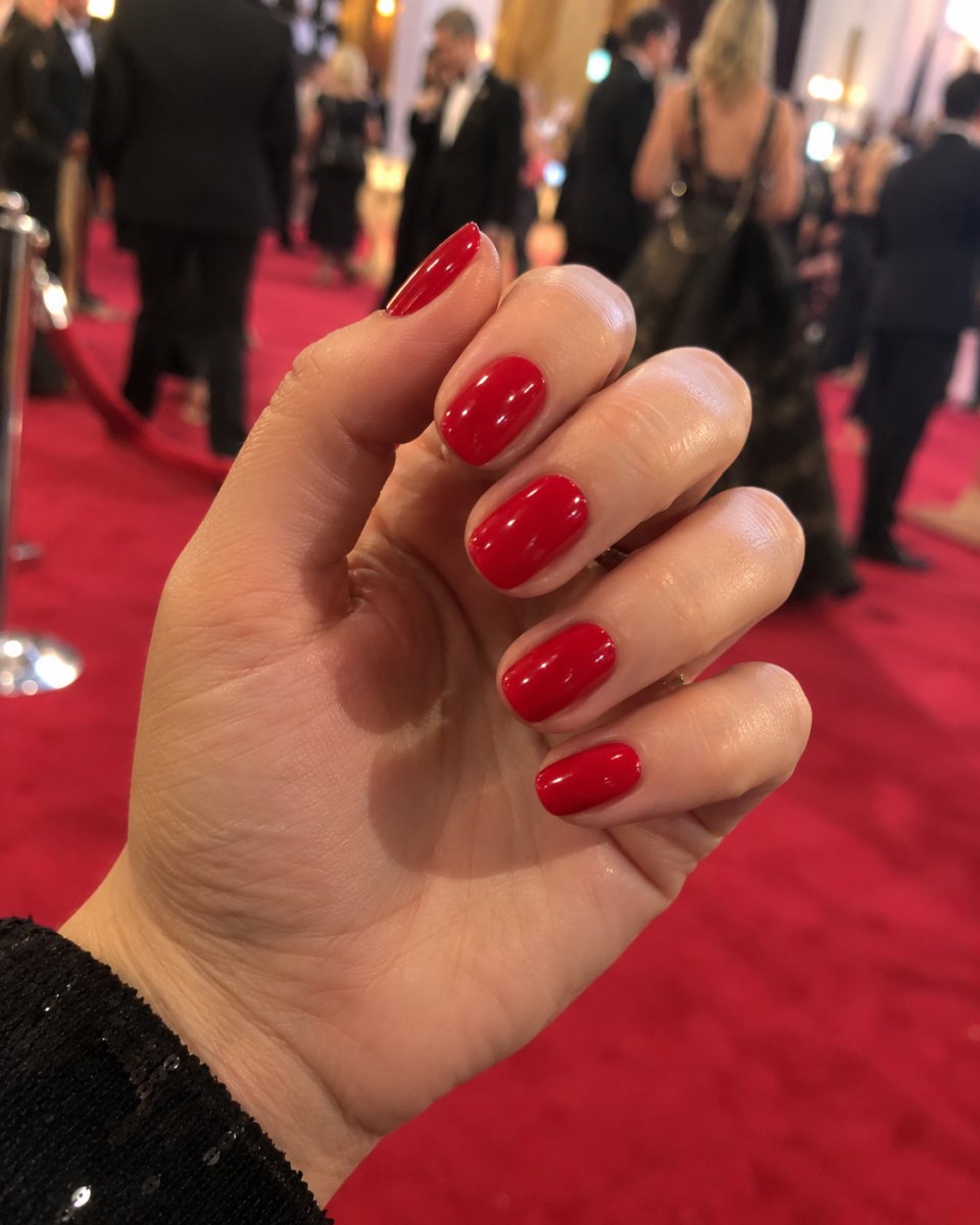Classic red carpet red nails
