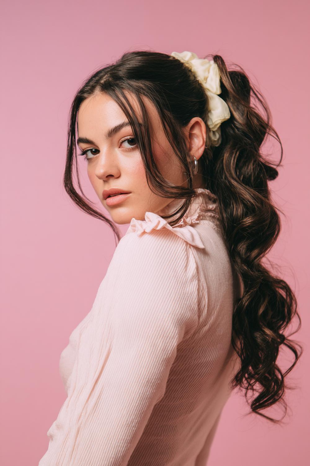 14. Claw Clip Hair Twist with Soft Volume and Face Pieces