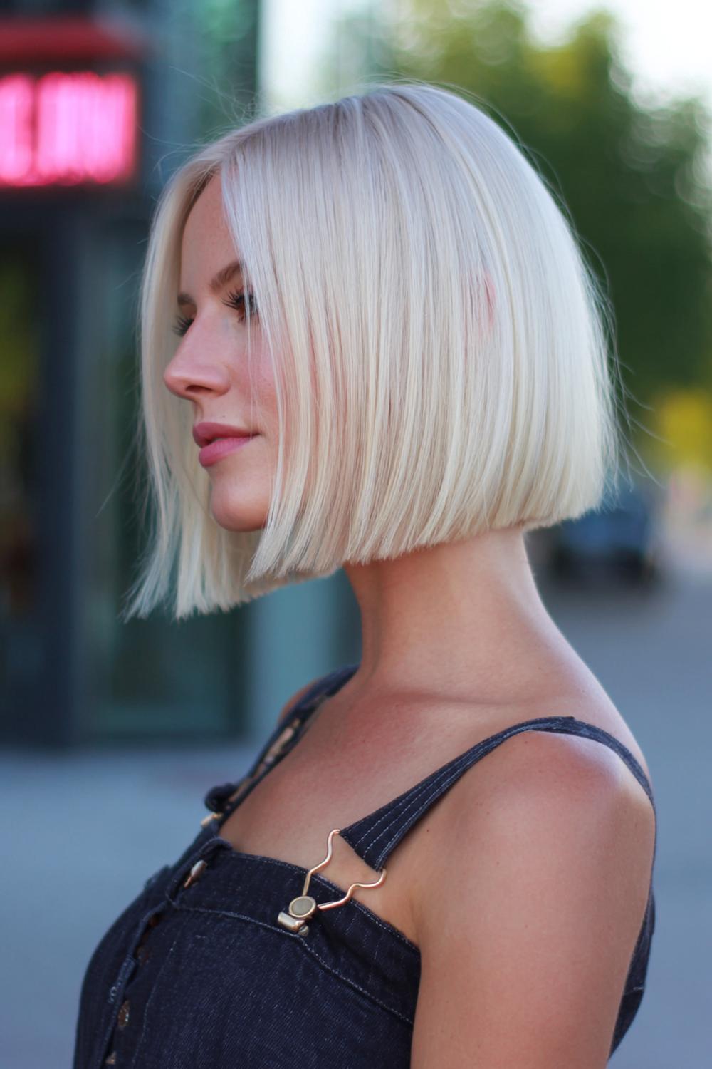 2. Glass Bob Hair with Razor-Clean Perimeter