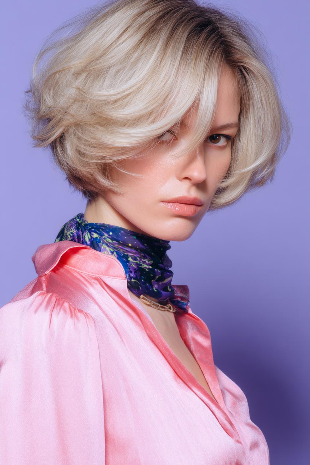 3. Italian Bob Hair with Rounded Volume and Tucked Ends