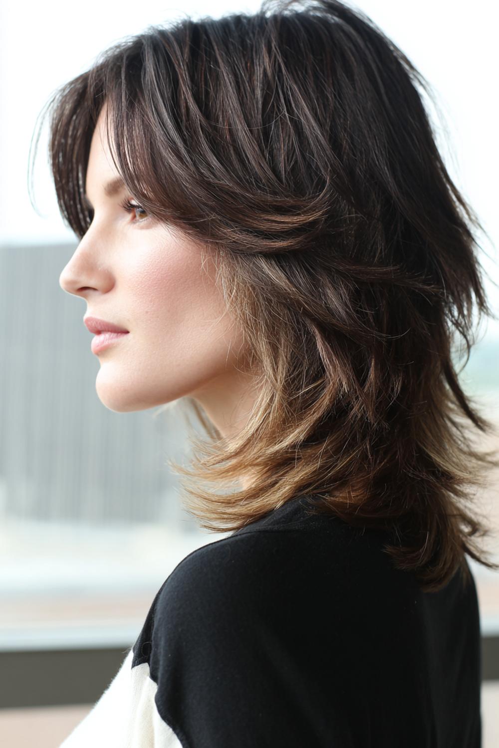 7. Shag Hair Layers with Soft Wolf Shape and Movement