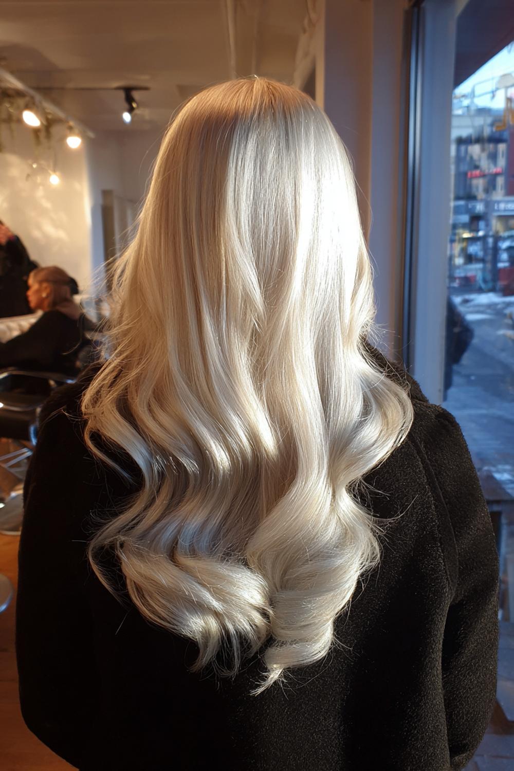 23. Trendy Hair Looks 2026: Silver Pearl Blend with Soft Root and Airy Waves