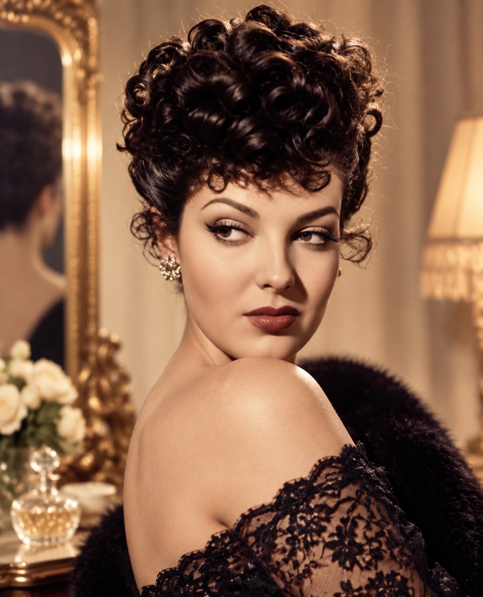 Vintage inspired curly hairstyle