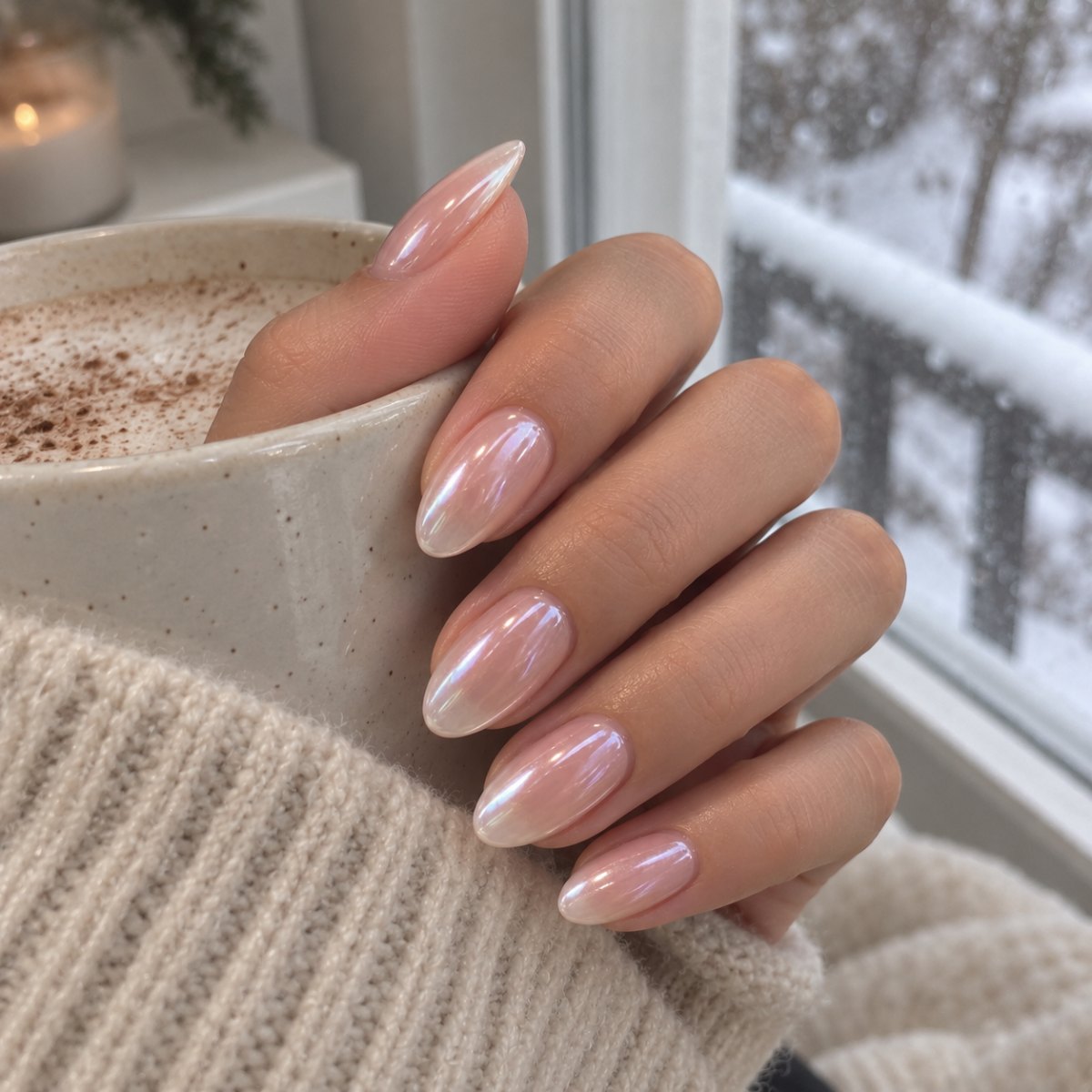 Winter glazed donut nail mood