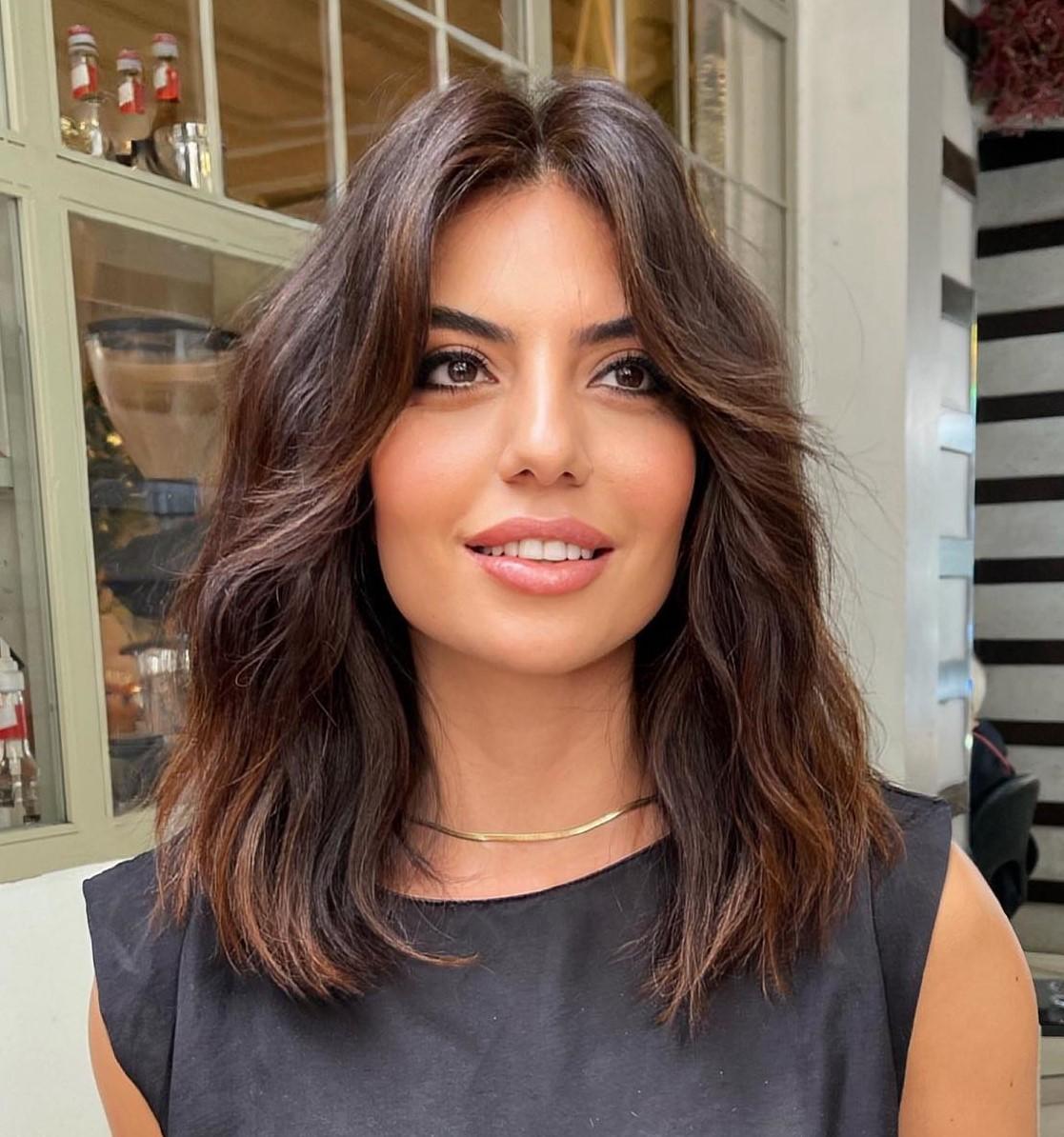 Thick hair wispy curtain bangs