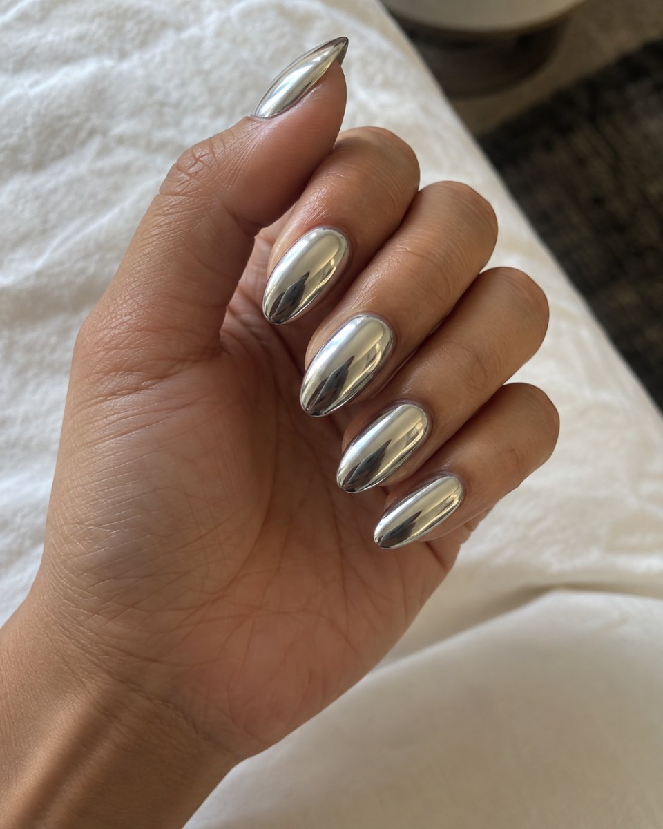Emerald green accent manicure