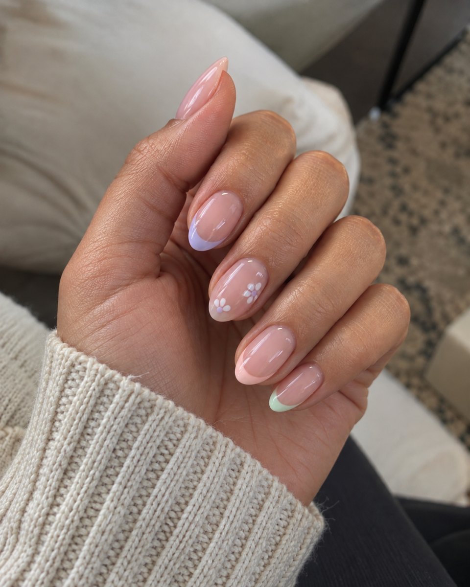 Pastel accent manicure
