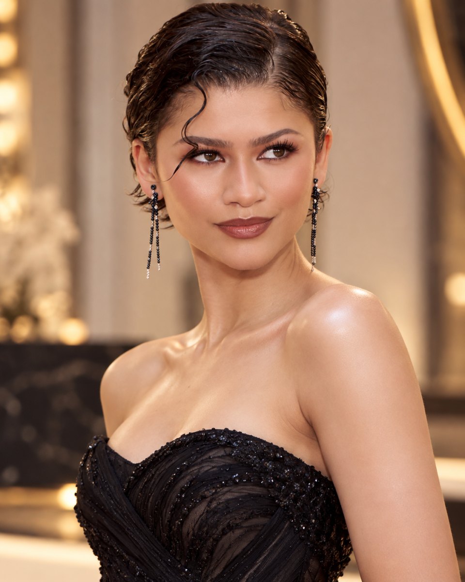 Zendaya defined brows natural glam