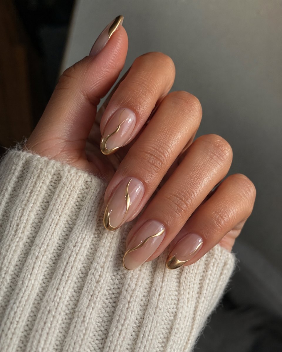 Soft pink glossy nails